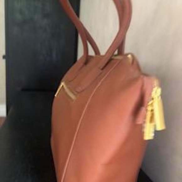 Tan Leather Satchel - Picture 4 of 6